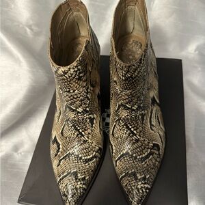 Vince Camuto Snakeskin Pattern Ankle Booties